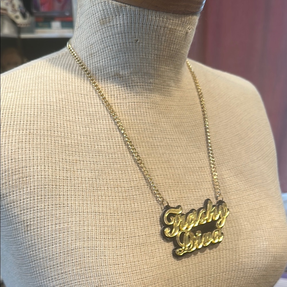 Trashy Diva Acrylic Statement Necklace 2000s Style Y2K